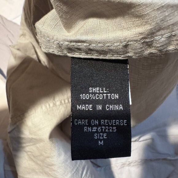 Ocean Current Beige Button Snap Shirt - M Outdoors Surfer Long Sleeve - Picture 7 of 8